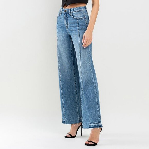 NWT Flying Monkey Super High Rise Split Seam Wide Leg Jeans - Picture 6 of 10